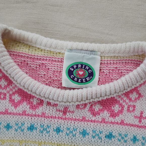 Vintage Colorful Girly Knit Sweater 5t/6 - Picture 4 of 8